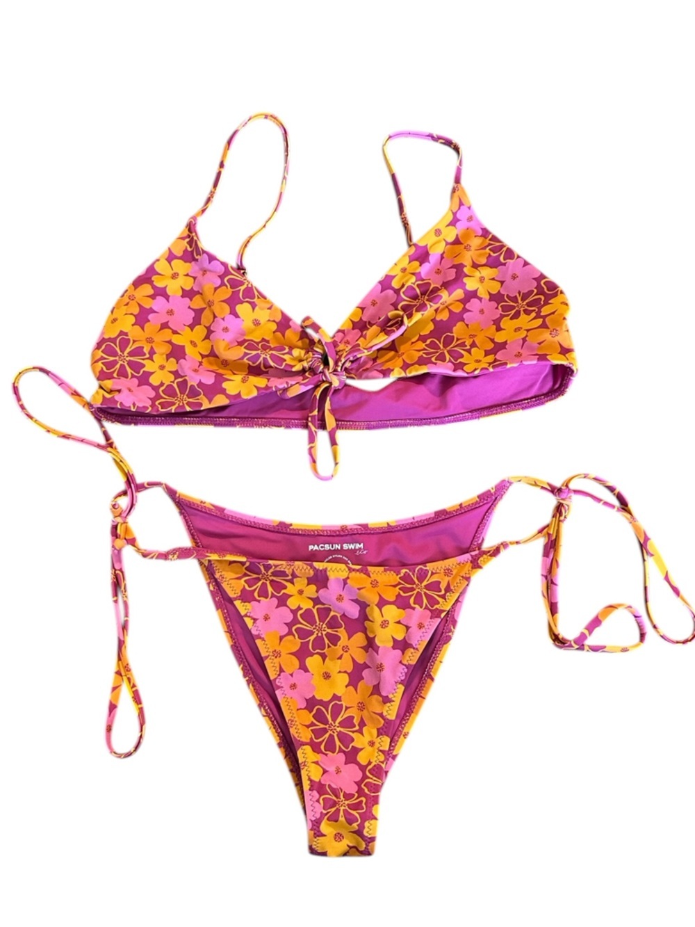 PacSun Floral Tie Cheeky Swim Eco Set M/L